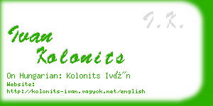 ivan kolonits business card